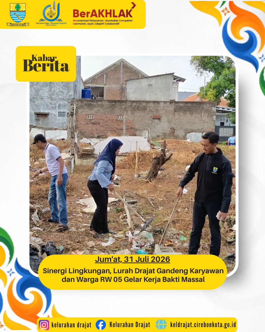 Sinergi Lingkungan, Lurah Drajat Gandeng Karyawan dan Warga RW 05 Gelar Kerja Bakti Massal